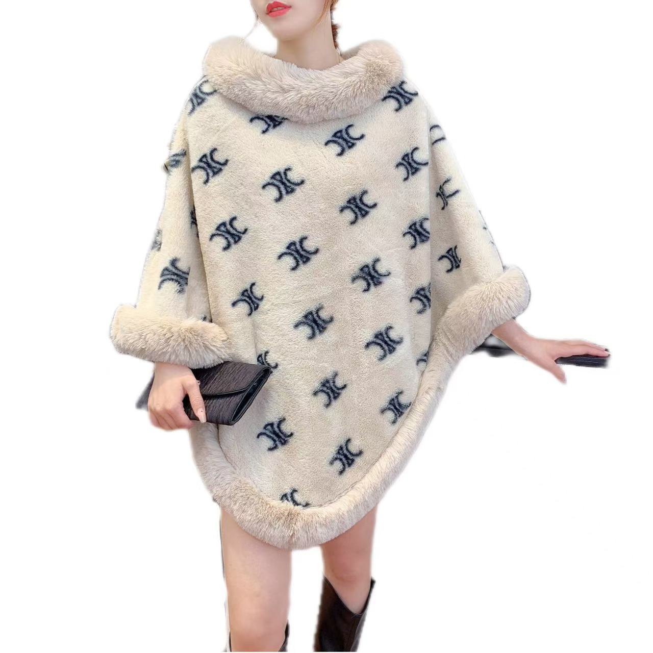 2024 otoño e invierno nueva ropa de mujer europea y americana Amazon crossover felpa estampado de fragancia moda femenina todo fósforo