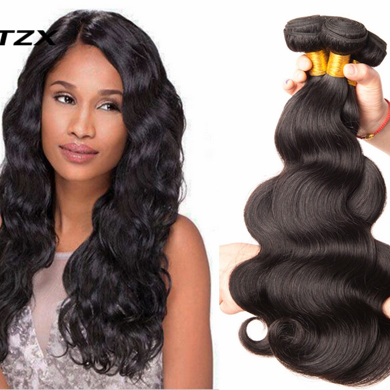 Peruvian innocent hair natural color hair curtain real wig body wave hair