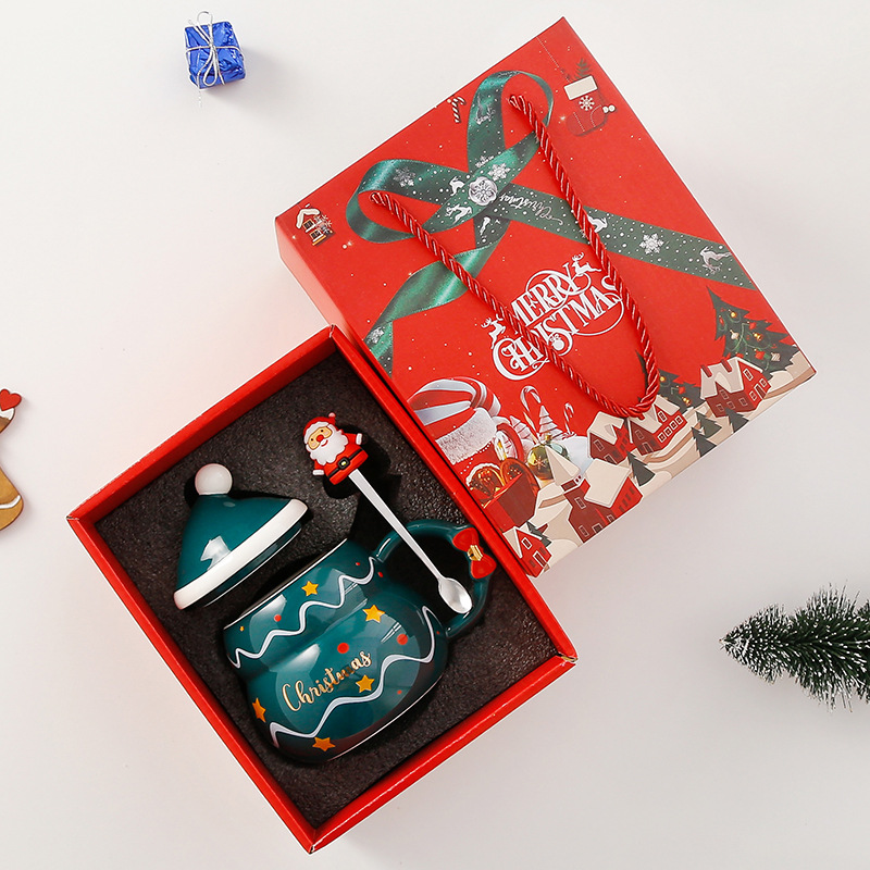 Taza de cerámica Copa de Navidad del norte de Europa viento gran capacidad muñeco de nieve árbol de Navidad Santa Claus regalo ideas creativas