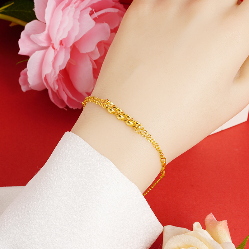 Vietnam arena oro trigo oreja pulsera mujeres de alto grado nicho Luz de lujo moda geométrica cobre pulsera accesorios nuevo transfronterizo