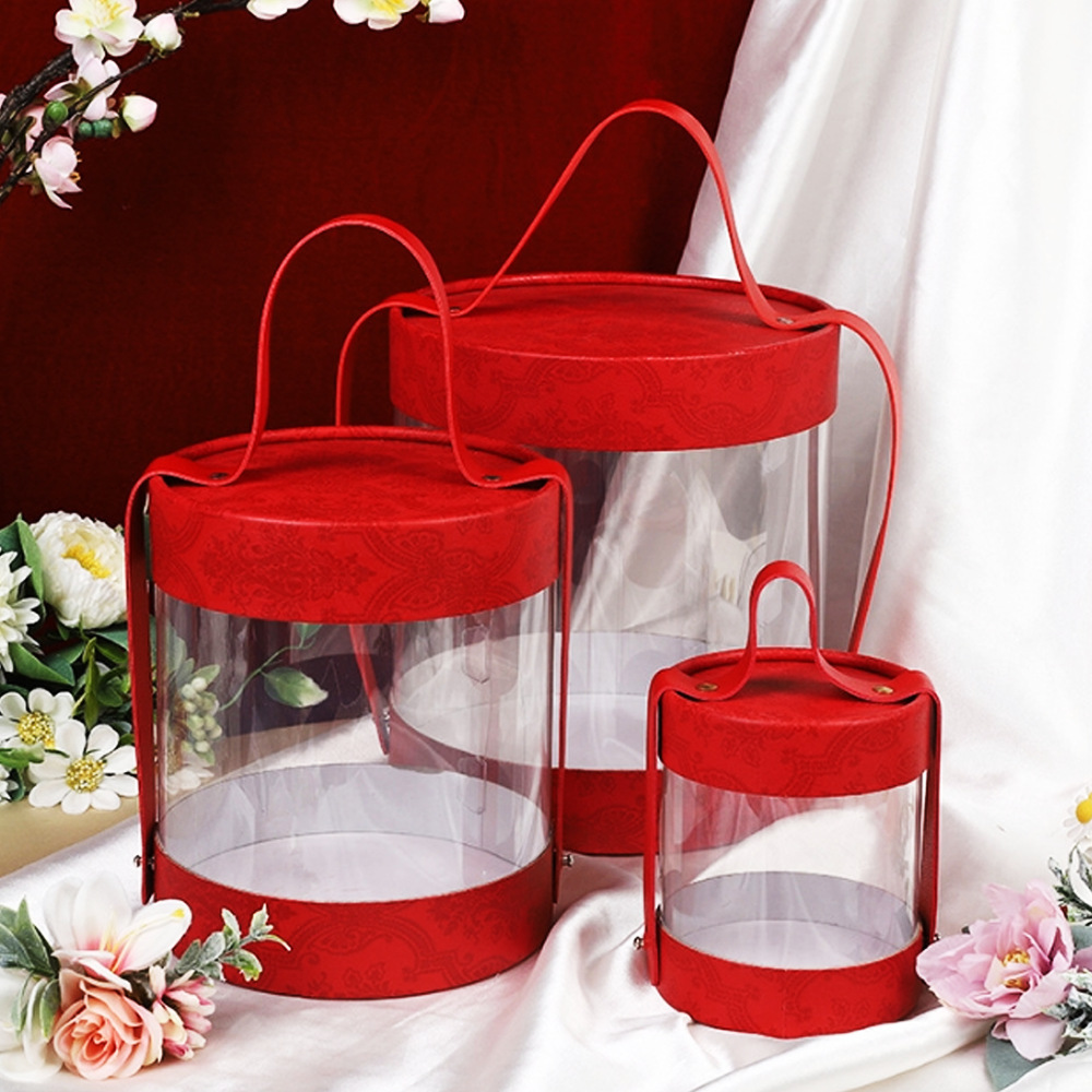 透明抱抱桶PVC节日手提喜糖盒天地盖教师节礼物包装礼盒高级感