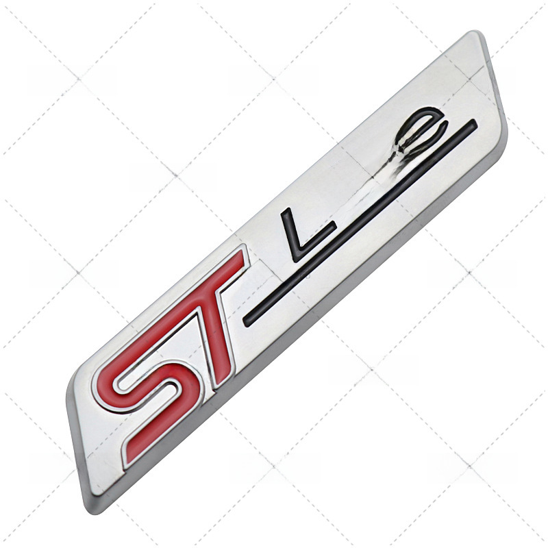 (2개) 포드의 새로운 날카로운 국제 자동차 스티커 수정 STLINE 자동차 로고 금속 로고 ST 라인 리프 보드 로고 사이드 로고에 적용 가능
