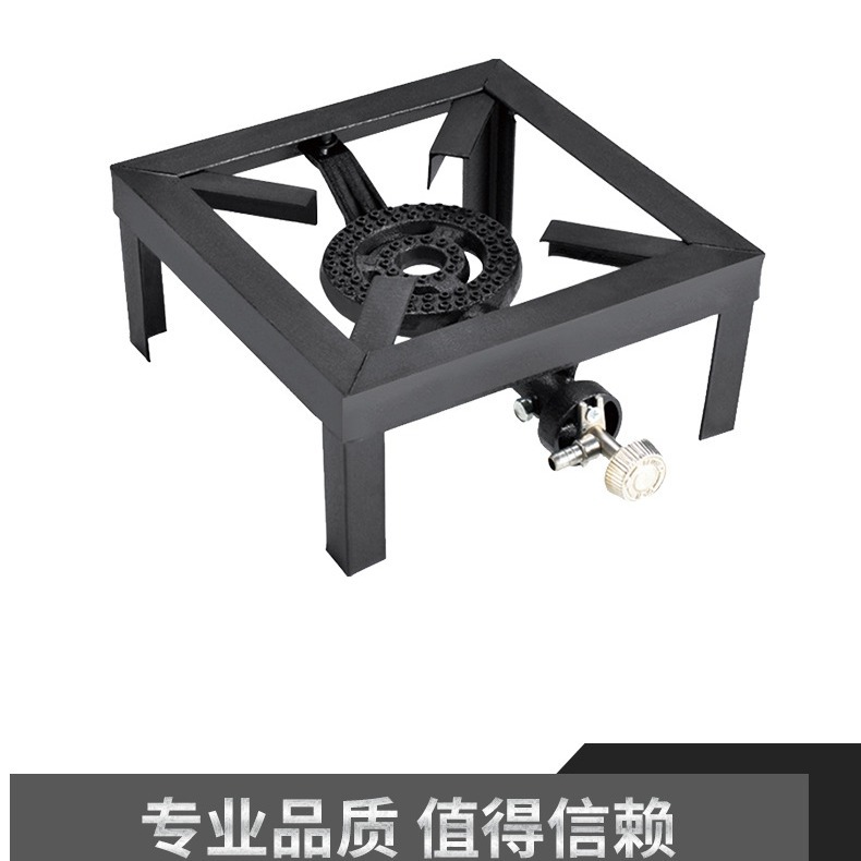 Estufa de gas de acero en ángulo del fabricante, estufa simple de fundición profesional, estufa de gas licuado extraíble portátil, estufa exterior