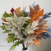 仿真橡树叶婚庆叶材路引花排打底叶子森系婚礼堂装饰婚庆假花雀松