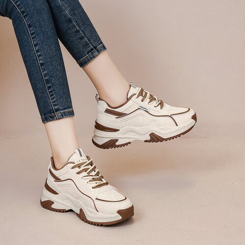 Wholesale Dad Shoes for Women 2025 Korean Style Rubber Sole Small Foot Effect Casual Shoes Thick-Soled Height-Increasing Sneakers