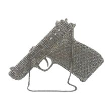 Gun crystal clutch炫酷手枪造型镶钻晚宴包欧美宴会满钻手拿女包