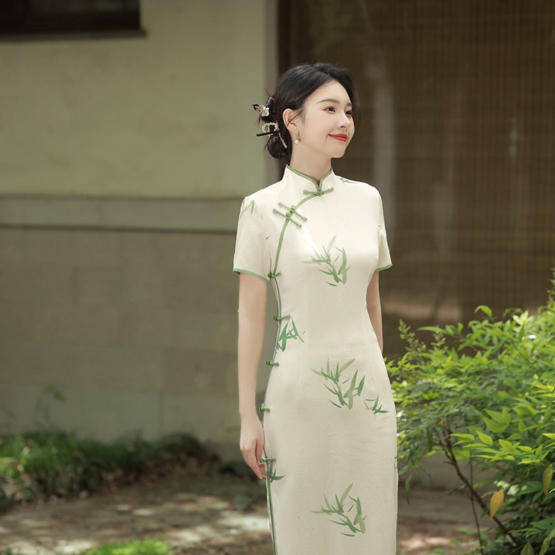 New Chinese Cheongsam New 2023 Women's Summer Long Normal Wear Young Style High-end Elegant Daily Chinese Style