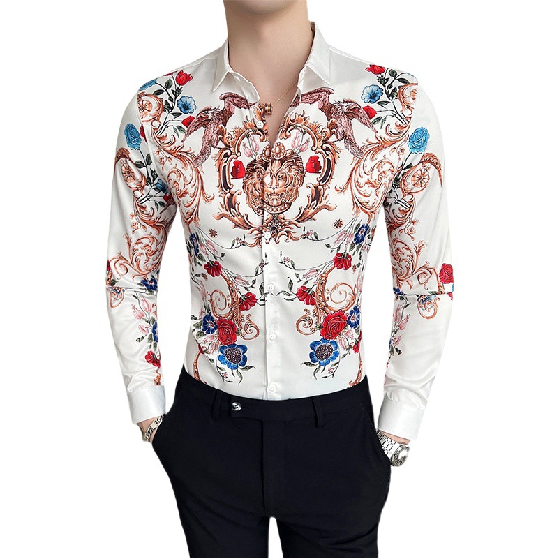 Comercio exterior transfronterizo Amazon nueva camisa de impresión digital camisa de manga larga impresa personalizada para hombres 2813