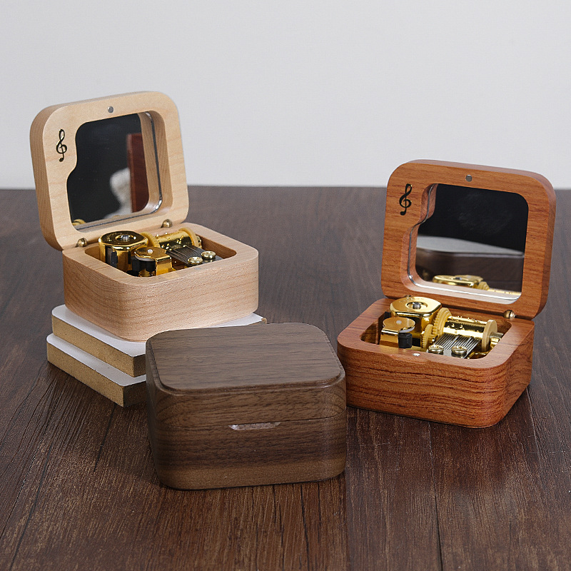 Creative wooden music box music box sky city gift diy lettering birthday gift for girls and children