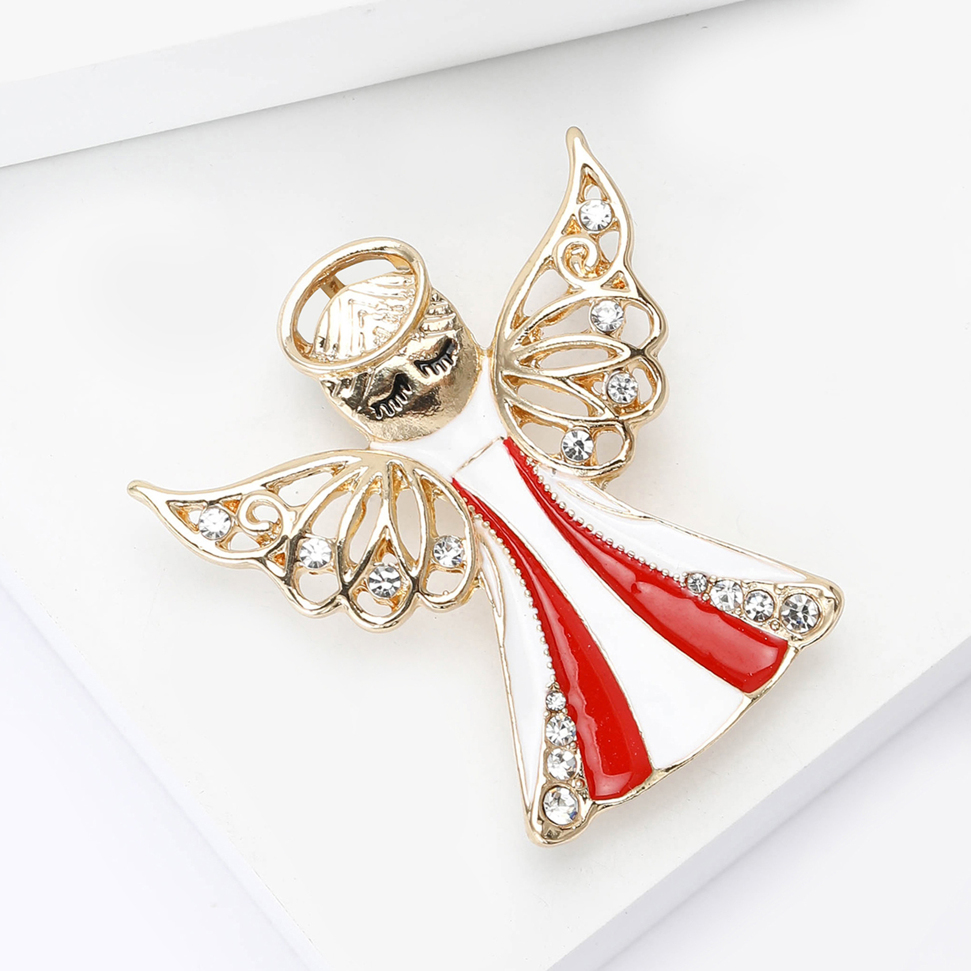 European and American Simple Alloy Enamel Angel Brooch Creative Personalized Clothing Pin Accessories Manufacturer Wholesale