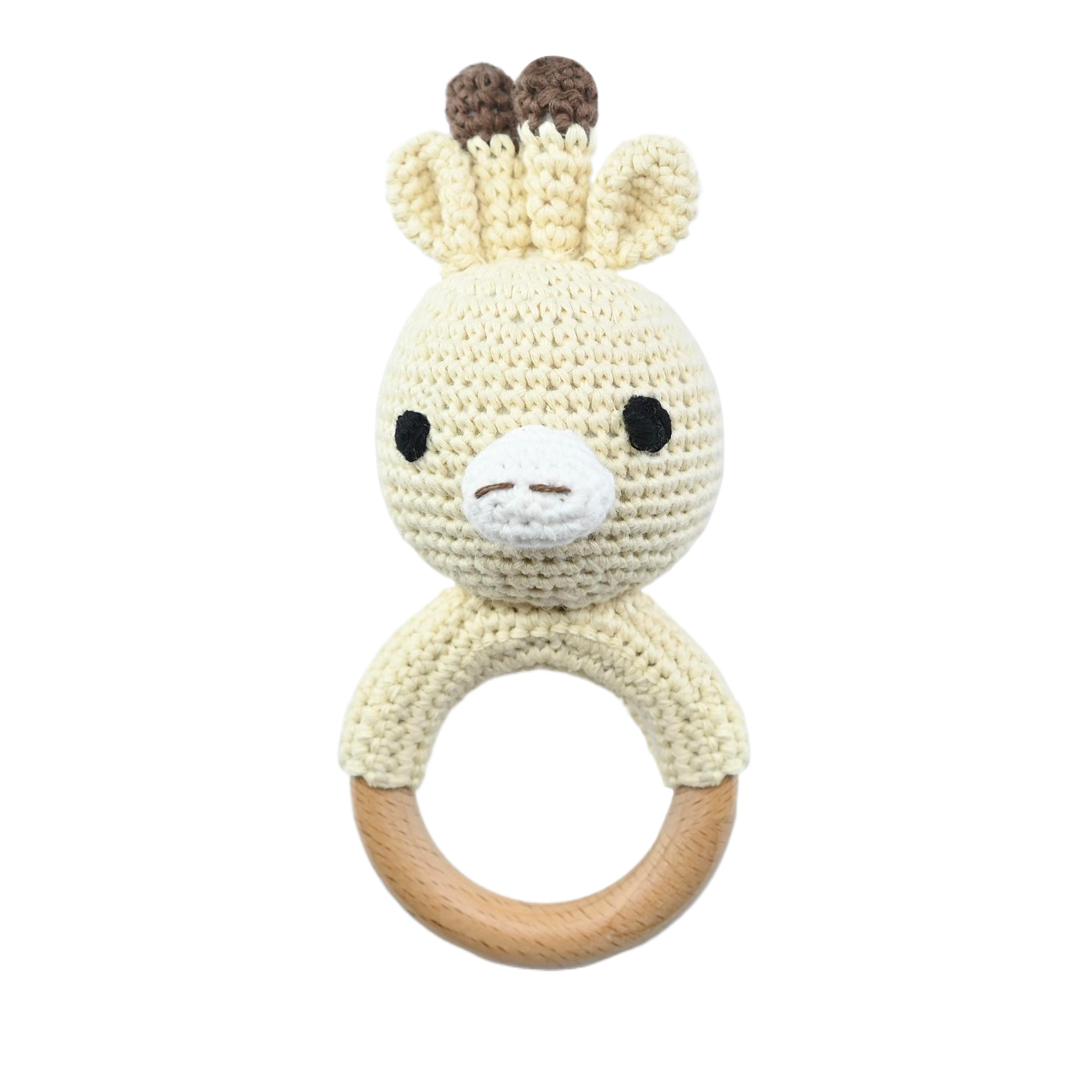 Productos para bebés círculos de haya para bebés, bebés creativos, manos tranquilizadoras, cuentas, ganchillo de animales, campanas