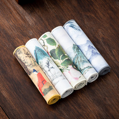 Thickened deerskin velvet, national trend, ancient style, painted absorbent tea towel, Zen towel, tea cloth, special tea tablecloth, pot rag