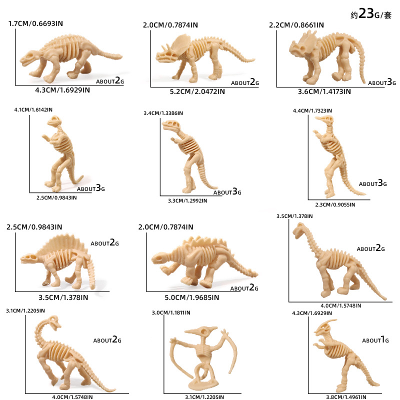Esqueleto de dinosaurio juguetes para niños al por mayor Nueva simulación DIY dinosaurio arqueológico modelo 12 minería dinosaurio huesos