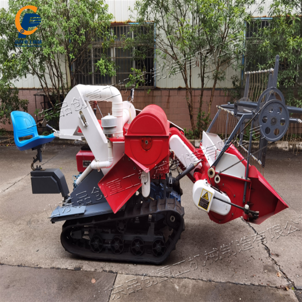 履带式水稻收割机 脱粒清选接粮双层割刀 驾乘式履带式联合收割机