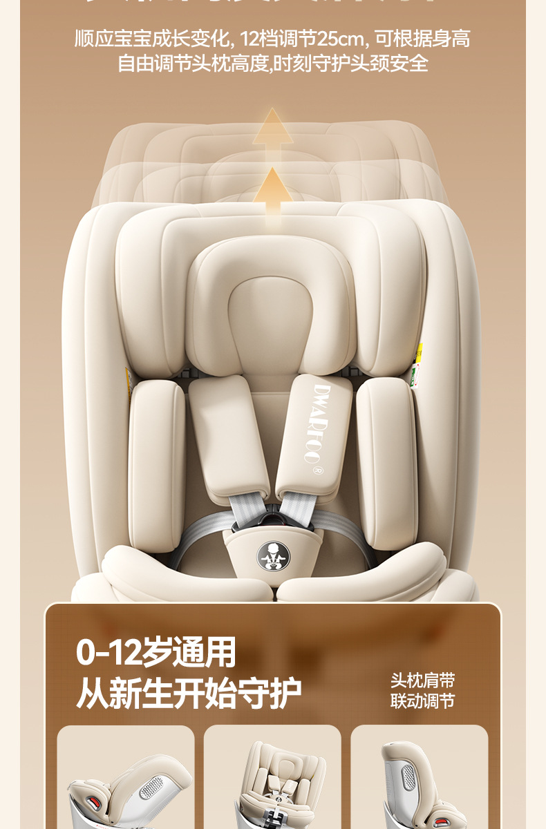 Suitable for German Dwarfoo Kids Safety Seats for Cars for Babies and Babies from 0 to Other 2 Years Old
