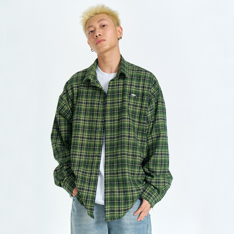 Japanese retro trend spring shirt for leisure
