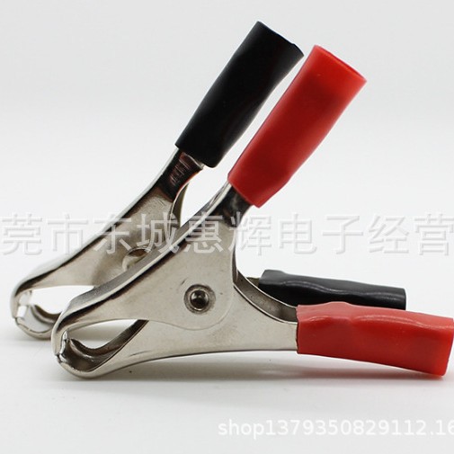 10A Nickel Plated Copper Plated Alligator Clip 55mm Long Battery Clip with Insulated Sleeve Clip Car Firewire Charging Clip