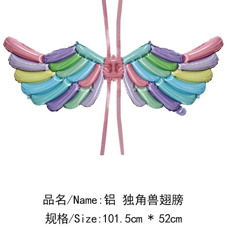Ángel mariposa alas globo película de aluminio lote mixto colorido mágico macaron inflable para niños puesto al por mayor flash