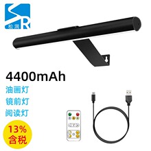 新跨境椭圆油画灯磁吸浴室镜前灯摇控可调光三色温油画灯无频闪