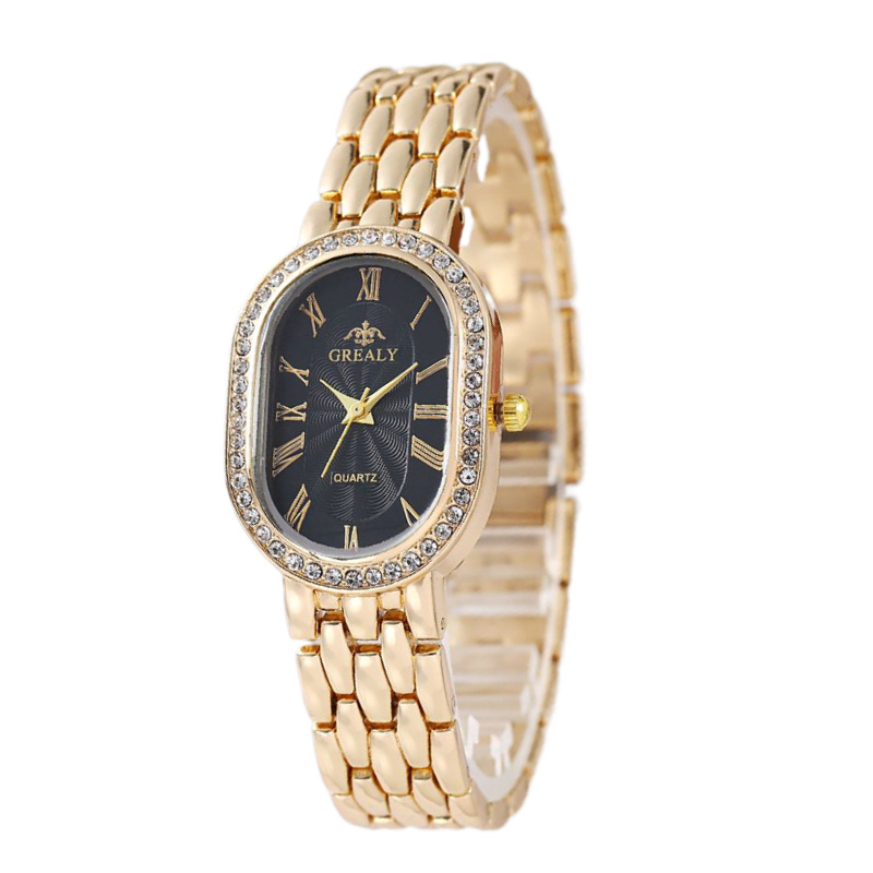 Nuevo reloj de lujo transfronterizo con diamantes de imitación para mujer, esfera multicolor en forma de barril, temperamento de moda, cinturón de acero romano, reloj para mujer image 5