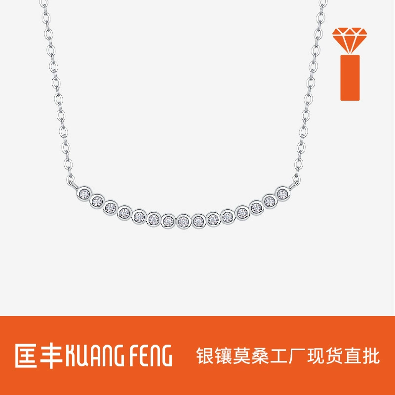 Серебряный кулон S925 с муассанитом в европейском и американском стиле, модное ожерелье, кулон из чистого серебра, подарок для девушки