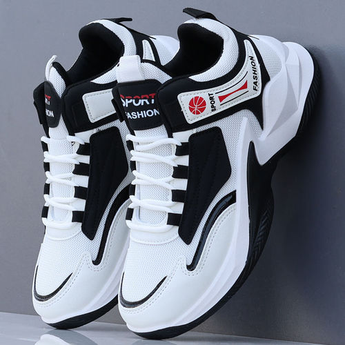 2025 Spring New Men's Shoes Mesh Upper High Top Basketball Shoes Sports Shoes Red Mesh Shoes TikTok and Kuaishou Dropshipping