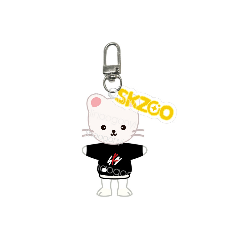 StrayKids nuevo SKZOO niños vagabundos de dibujos animados llavero acrílico colgante alrededor de estrellas