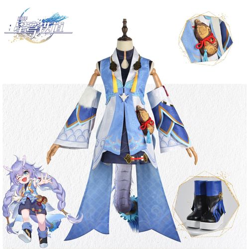 Collapse Star Dome Railway Holding Medicine Dragon Girl Bailu Cos Suit Animation Game Women's Suit Two-dimensional Cosplay Suit