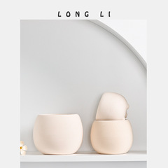 Longli Ceramic Plant Pot Succulent Small Plant Pot Instagram Simple Home Mini Planter Ornament Decorative Pot Green Plant