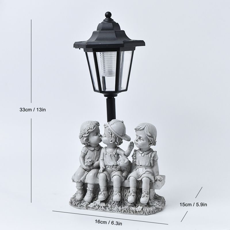 New Outdoor Solar Animal Decor Light, Hexagonal Resin Garden Figurine, Weatherproof Sensor Night Light, Universal For Garden, Lawn, Park And Ranch_maomaolike.com