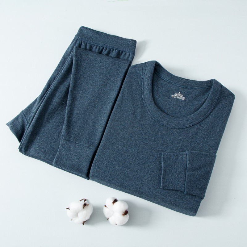 남성용 새 속옷, 미드라운드 칼라, 가을 속옷, 젊은이와 노인을 위한 새로운 가을과 겨울 속옷, 얇은 면 스웨터, 스웨터, 스웨터 및 바지