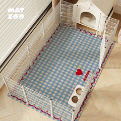 チェック柄のシンプルなフロアマット、ペット用装飾フロアマット、犬用フェンス、フルフロアマット、防水フロアマット、お手入れが簡単なフロアマット