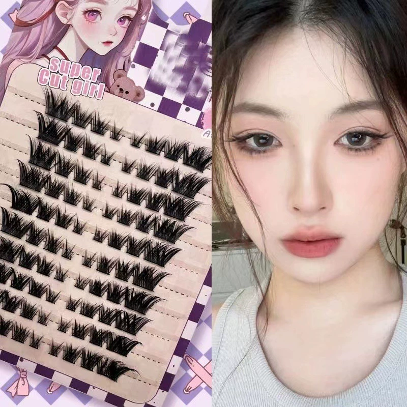Lower Eyelashes small-flame style, single-cluster transparent stem, multi-style 10-row options