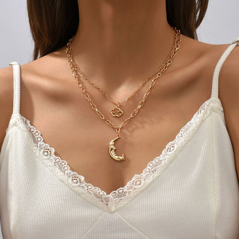 1 Piece Original Design Clouds Moon Alloy Plating Womenu0027S Layered Necklaces