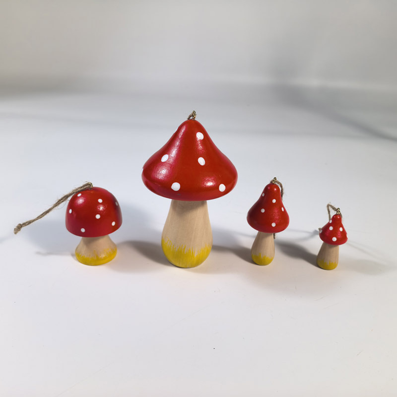 Amazon nuevo tipo de hongos adornos de madera adornos de escritorio de atmósfera de vacaciones