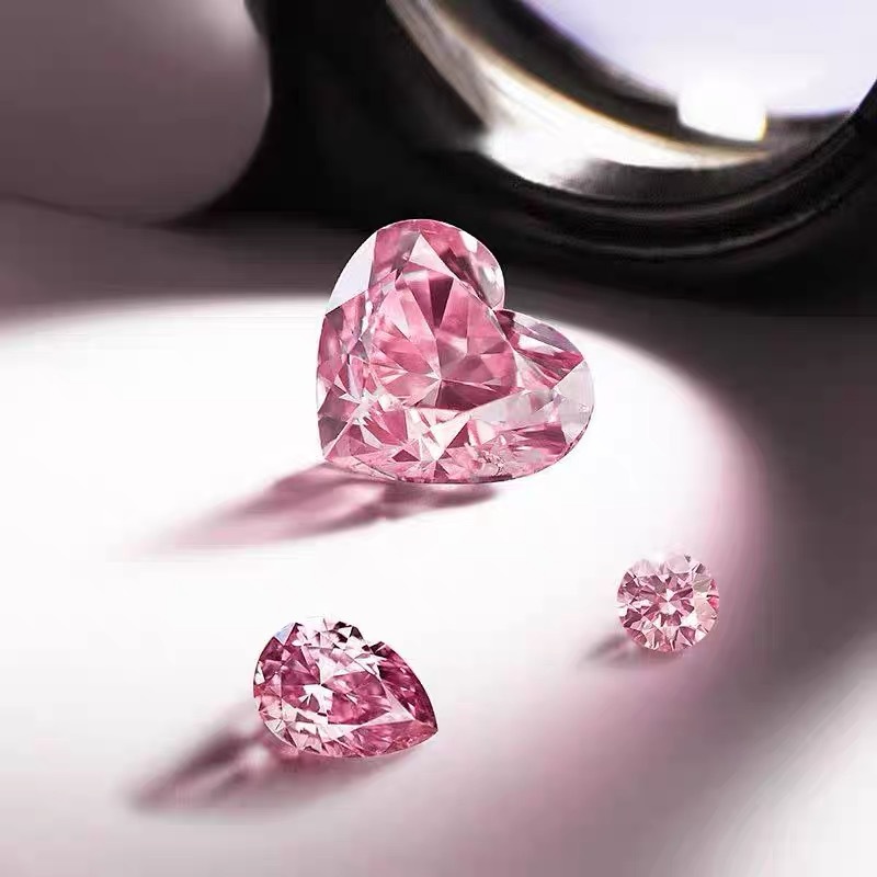 Source factory IGI lab-grown diamonds, pear-shaped and heart-shaped loose stones, pink loose diamond jewelry, various fancy-shaped diamonds and accent stones
