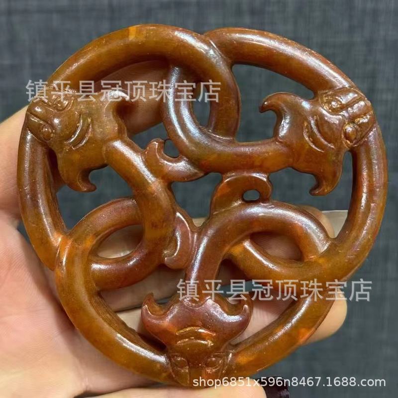 批发高古玉老玉岫玉高仿古董仿古玉器明清战汉岫玉做旧玉佩挂件|undefined
