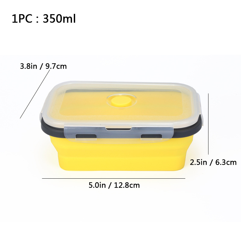 Caja de almuerzo de silicona al aire libre caja de almuerzo de silicona plegable refrigerador más nítido almuerzo portátil caja de almuerzo retráctil
