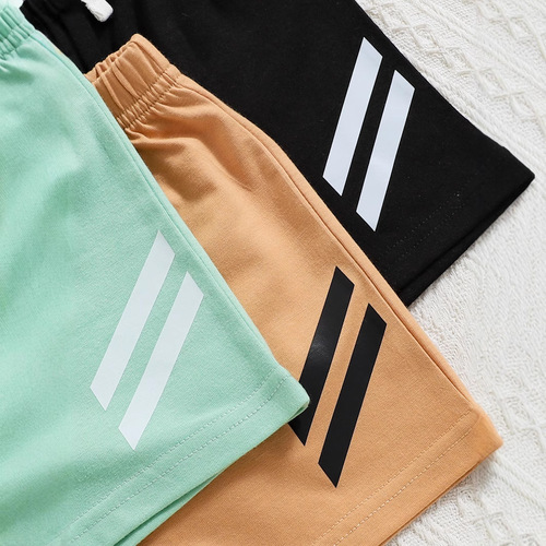 Summer New Casual Three-Color Combination Shorts for Men and Children Three-Piece Set Shorts Outdoor Sports Pants
