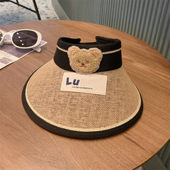 兒童帽子夏季寶寶防曬帽男女童可愛大檐草帽空頂帽出遊遮陽太陽帽