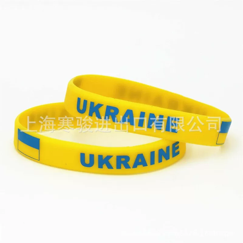 Украина флаг Украины силиконовый клей ручное кольцо браслет на запястье круглый ободок