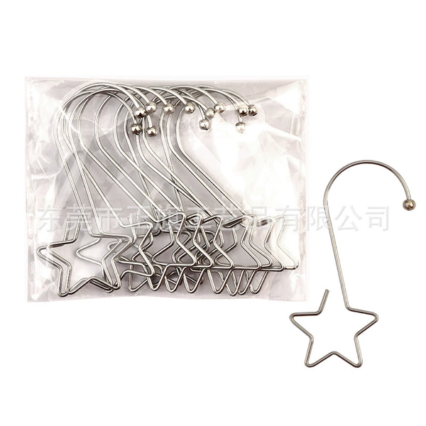 1.0*50mm silver star shape with beads 12 pieces/pack