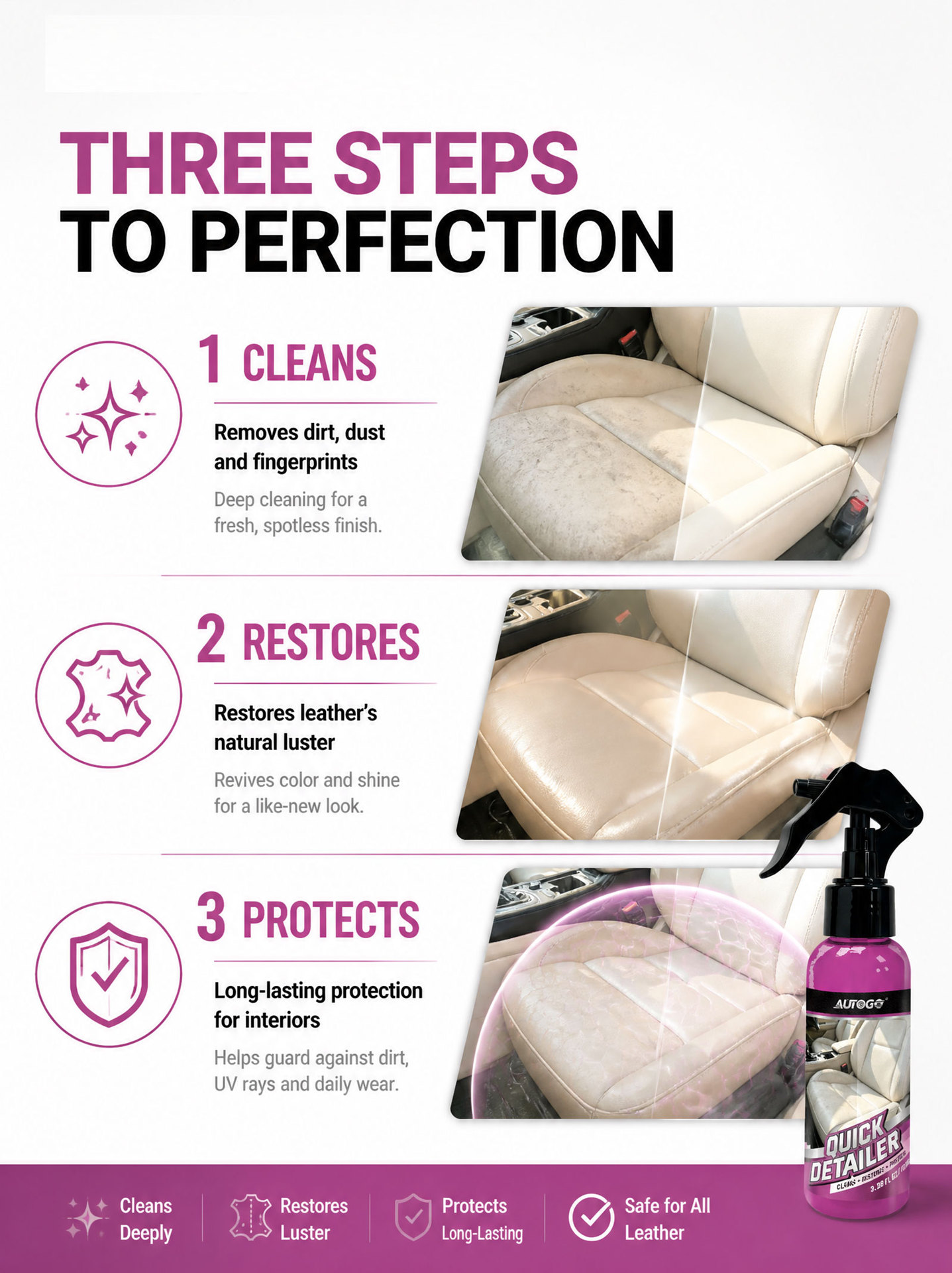 AUTOGO Car Interior Cleaner: A gentle formula for cleaning, maintaining, and restoring car interior components