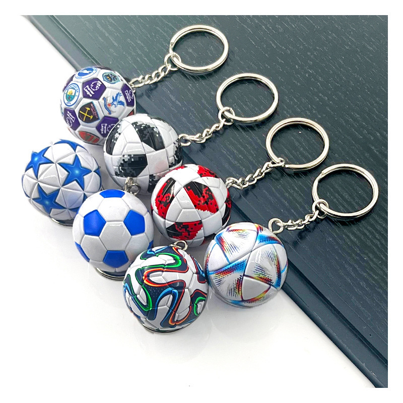 Mini Champions League Football Model Keychain Souvenir 32 Strong Flag Pendant Keychain Bag Zipper Jewelry