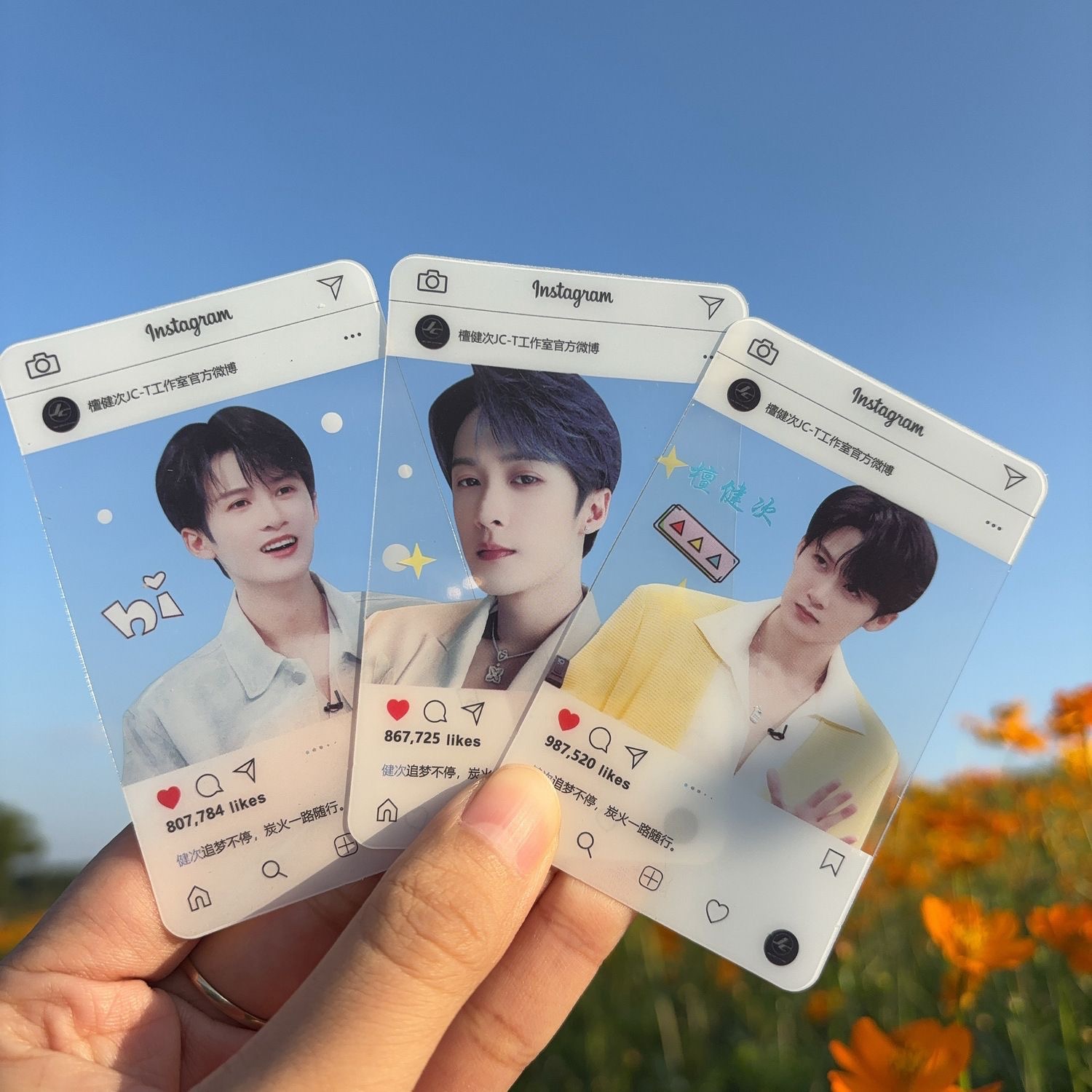 New Tan Kenji celebrity actor PVC three-inch postcard transparent student card instant camera gift exquisite