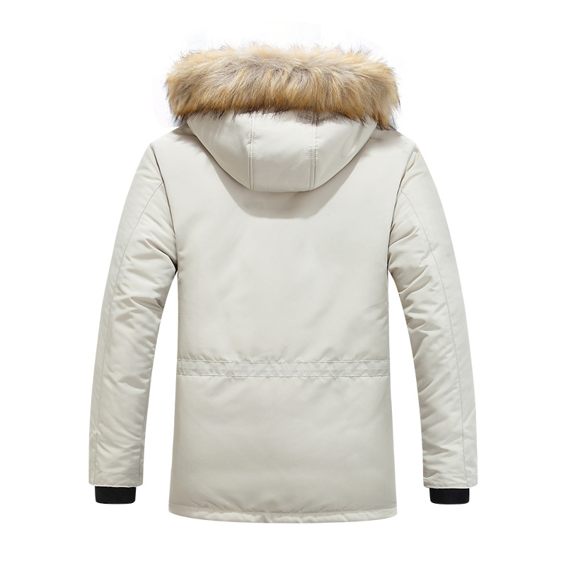 Herrenbekleidung Verdickte Baumwolljacke Mittellange Herrenjacke mit Kapuze Trendy Baumwolljacke_voghion.com