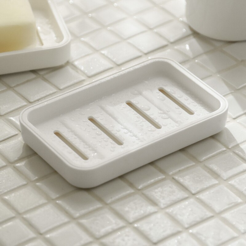 Japanese Simple Bathroom Balcony Soap Box Tray Drainage Soap Box Drain Household Bathroom Creative Soap Rack