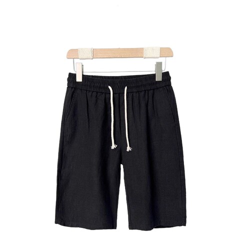 Linen Men's Beach Shorts Summer Thin Shorts Cotton Linen Five-Pocket Shorts Ramie Material Casual Mid-Length Pants Solid Color Versatile
