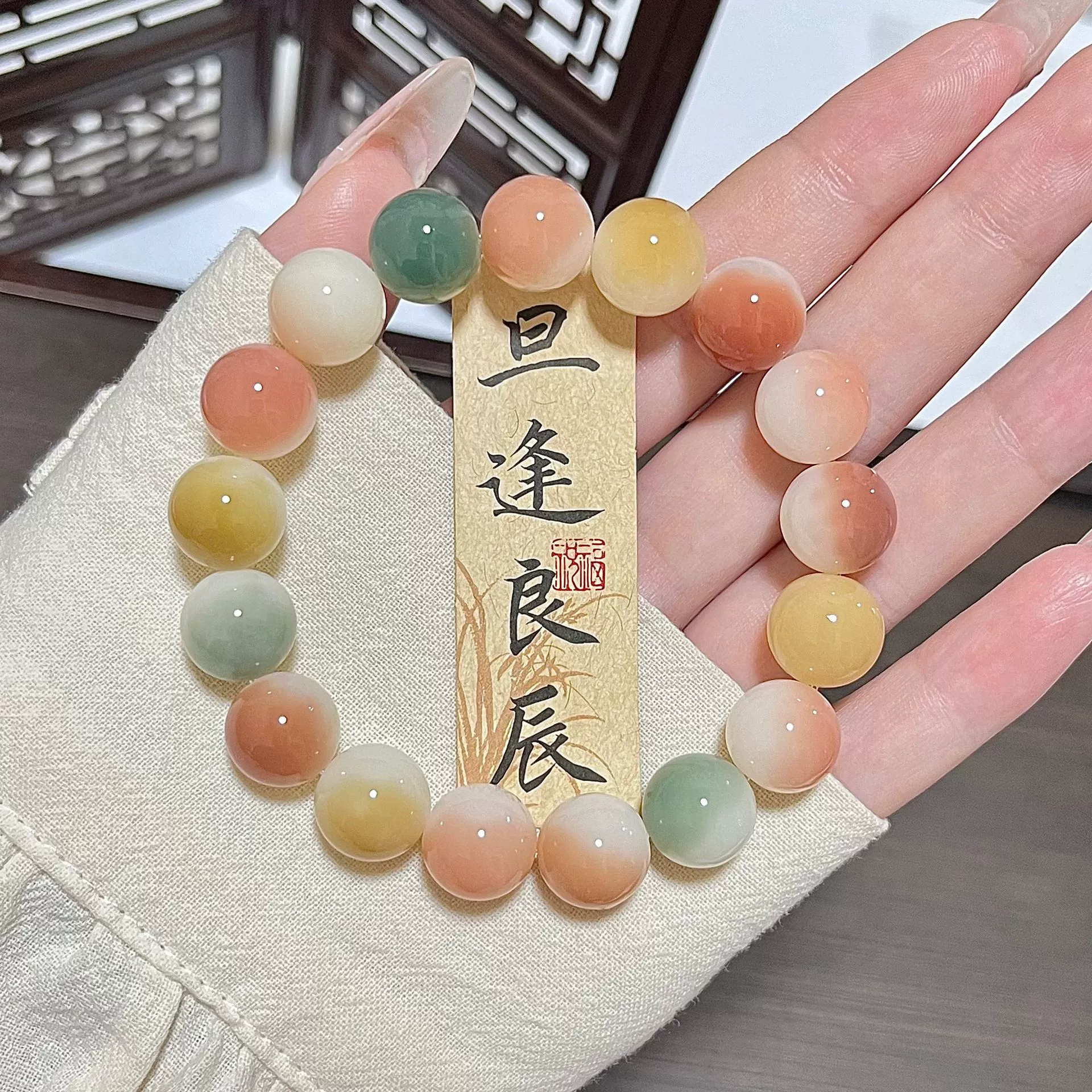 Organic Bodhi rosary for men and women, bracelet walnut
