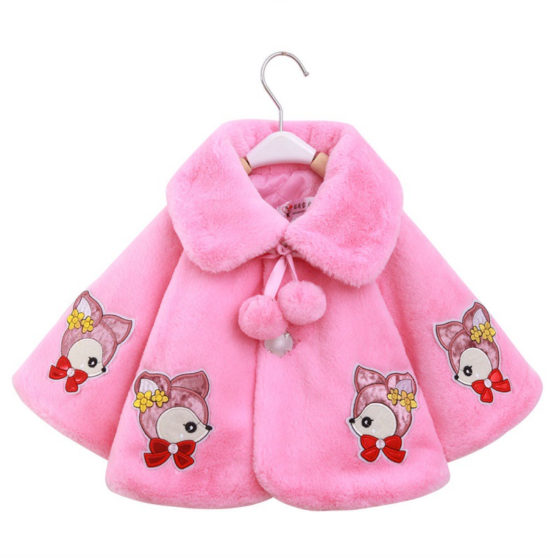 children cloak coat Cape princess Long sleeve girl Shawl Outside the ride Autumn and winter baby go out Winter clothes thickening jacket